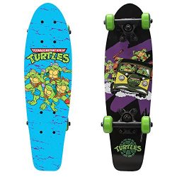 PlayWheels Teenage Mutant Ninja Turtles 21″ Wood Cruiser Skateboard, Turtles on the Go