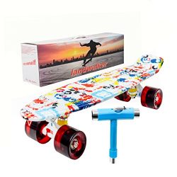 Landwalker 22″ Complete Skateboard Banana Cruiser Galaxy Skateboards Boys Girls Kids Board ...