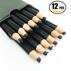 12PCS Peel Off Grease Pencil, Chinagraph Marker Grease Wax Pencil For Metal Glass Fabric Black