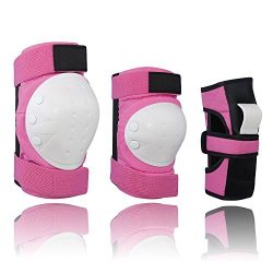 Lucky-M Adult&Kids Knee Pads Elbow Pads Wrist Guards,3 Pairs Protective Gear Set For Multi S ...