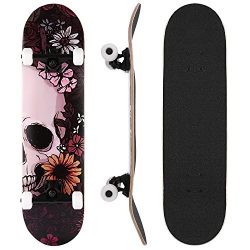 WeSkate 31” Complete Skateboard, 7 Layer Canadian Maple Skateboard with ABEC-9 Bearing wit ...