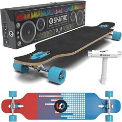 Skatro Drop Through Longboard Skateboard Freeride – Includes T-tool