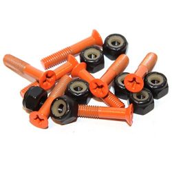 Standard Phillips Head Orange Skateboard Hardware Set – 1″