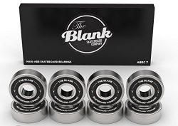 The Blank Skateboard Company Premium Skateboard Bearings: Pack of 8 Professional Grade Lubricate ...