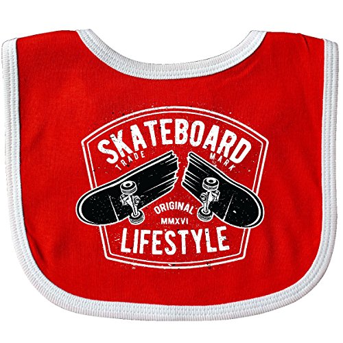 Inktastic – Skateboard Lifestyle Baby Bib Red/White