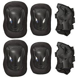 CIDEROS Adult Knee Pads Elbow Pads Wrist Guards 3 In 1 Set for Mountain Bike Motorcycle Soft Pro ...