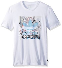 adidas Originals Men’s Skateboarding Gonz Blackbird Tee, White/Clear Blue, 2XL