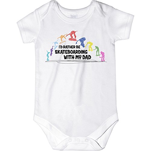 CarefreeTees I’d Rather Be Skateboarding With My Dad (Baby Bodysuit 9M MultiColor Design)