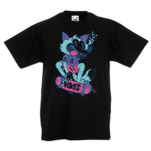 lepni.me Kids Boys/Girls T-Shirt Skater Fox -Streetwear, Urban Clothing, Skateboarding Clothes,  ...