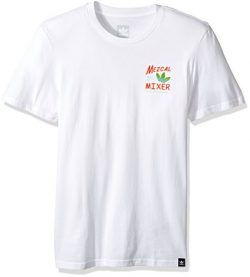 adidas Originals Men’s Tops Skateboarding Graphic Tee, White/Ornamental Conifer/Mixer, Large