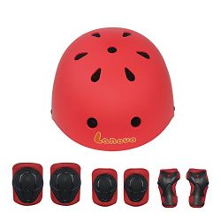 LANOVAGEAR Kids Child Adjustable Cycling Bicycle Protective Gear Set 7pcs Toddler Helmet Elbow K ...