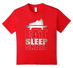 Kids Eat. Sleep. Skate. Skateboard Apparel Skater T-shirt 8 Red