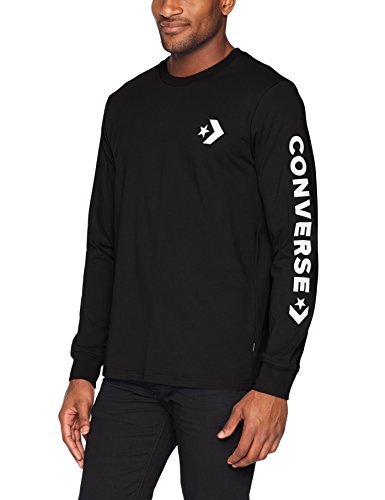 Converse Men's Star Chevron Wordmark Long Sleeve T-Shirt, Black, L ...