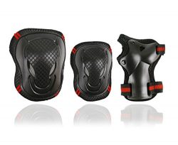 Knee Pads and Elbow Pads with Wrist Guards Protective Gear S,M,L Size 6pcs Set for Multi Sports  ...