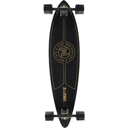 Z-Flex Skateboards Pintail Black / Gold / Black Complete Longboard Skateboard – 9″ x ...