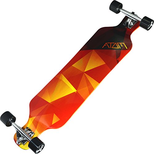 Atom Longboards Atom Drop Deck Longboard – 39″ , Orange Geo