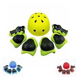 Kiwivalley Kids Boys and Girls Outdoor Sports Protective Gear Safety Pads Set [Helmet Knee Elbow ...