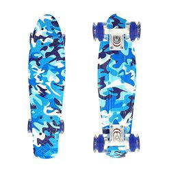 wonnv Retro Mini Cruiser 22 inch Complete Skateboard (Camouflage)