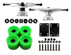 Skateboard Truck and Wheel, 5.0 Skateboard Trucks (Silver) w/Skateboard Crusier Wheel 60mm, Skat ...