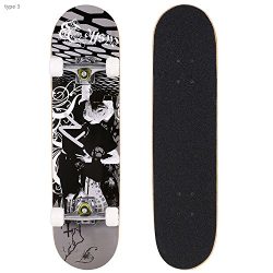 Oanon 31 Inch Complete Skateboards 9 Layer Maple Wood Deck Skate Board