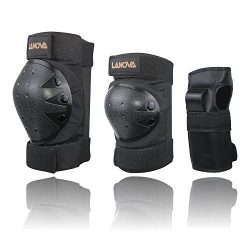 Lanova Child/Youth/Adult Protective Gear Set (Knee Pads and Elbow Pads with Wrist Guards) for Mu ...