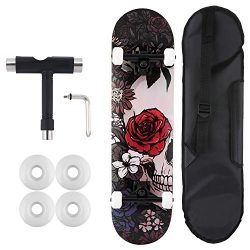 WeSkate 31″ Skateboard 9 Layer Maple Wood Complete Skate Board with Skateboard Set for Kid ...