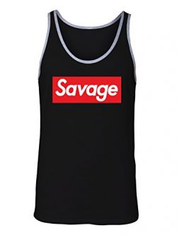 Manateez Men’s Savage Skateboarding Tank Top XL Heather Gray/Black