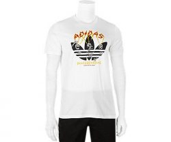 adidas Originals Men’s Skateboarding Yaia Shock Tee, White/Black/Collegiate Orange/Bold Go ...