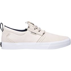 Supra Flow Slip On Skateboard Shoe (10, Bone/Navy-White)