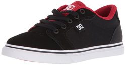 DC Youth Anvil Skate Shoe, Black/Red, 2 M M US Little Kid