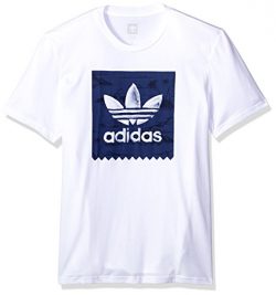 adidas Originals Men’s Skateboarding Blackbird Haven Tee, White/Noble Indigo, L