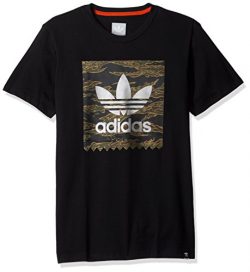 adidas Originals Men’s Skateboarding Camo Blackbird Tee, Black/Camo Print/Collegiate Orang ...