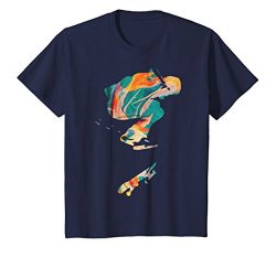 Kids Ollie Skateboard Tee Shirt for Boys – Skateboarding T-Shirt 10 Navy