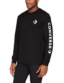 Converse Men’s Star Chevron Wordmark Long Sleeve T-Shirt, Black, S