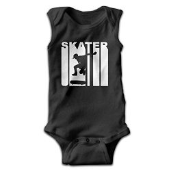 Retro Skater Skateboarding Baby Bodysuit Cute Baby Onesies Rompers Bodysuit For Boys and Girls