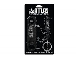 Atlas Universal Skate Tool with Screwdriver Black One Size, Includes: Keychain, Kingpin Wrench,  ...