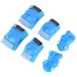 Bosoner Kids/Youth Rollerblade Roller Skates Cycling Knee Pads Elbow Pads (Blue, Small (3-7 years))