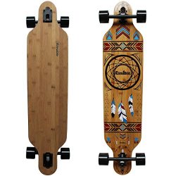 RIMABLE 100% Bamboo Deck Drop Through Longboard, Dream Catcher, 41inch