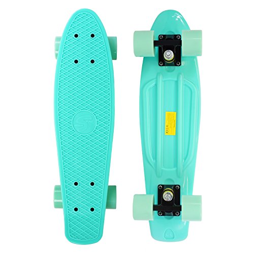 22″ Complete Turquoise Blue Classic Penny Style Retro Blue Wheels Street Skateboard Cruiser