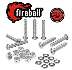 Fireball Dragon Stainless Steel Skateboard Hardware Set (Button Allen, 1.25″)