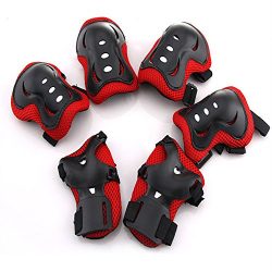 Dsstyle 6 Pieces Kids Outdoor Sports Protective Gear Knee Pads Elbow Pads Wrist Guards Roller Sk ...