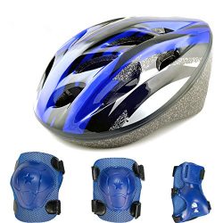 UNISTRENGH Children’s Kids Adjustable Bike Helmet With Safety Protective Set Gear Knee/Elb ...