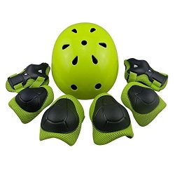 MAXZOLA Kids Protective Pads Knee Pads Elbow Pads Wrist Guards 3 In 1 Protective Gear Set (Green ...