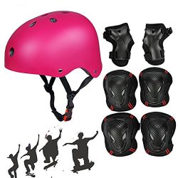 SymbolLife Adjustable Skateboard / Skate Helmet with Protective Gear Knee Pads Elbow Pads Wrist  ...