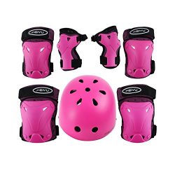 Weanas Kids Youth Adjustable Sports Protective Gear Set, Safety Pad Safeguard (Helmet Knee Elbow ...