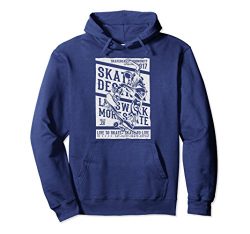 Unisex Vintage Retro Skateboarding Eat Sleep Skate Repeat Hoodie 2XL Navy