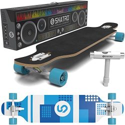 Skatro Drop Through Longboard Skateboard Freeride – Includes T-tool