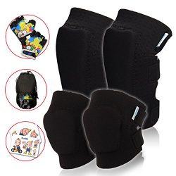 Kids Protective Gear Set: Toddler Knee And Elbow Pads Plus Bike Gloves | For Roller Skating, Cyc ...