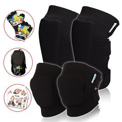 Innovative Soft Toddler Knee and Elbow Pads Plus Bike Gloves | Kids Protective Gear Set | Comfor ...