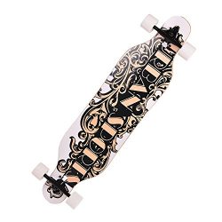 Keland 41inch Long Skateboard,Adult Teens Wood Print Longboard Downhill Speed Skateboard Complet ...